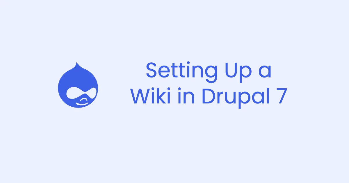 Setting up a wiki in drupal