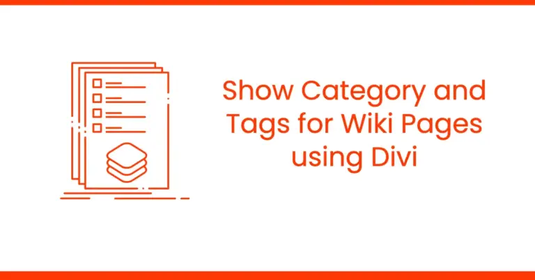 Showing category and tags for wiki pages using divi