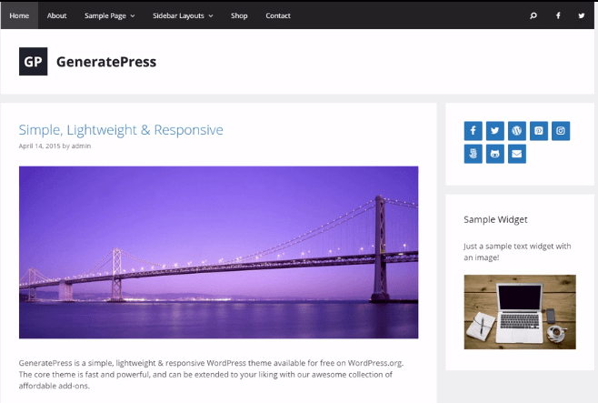 generatepress preview