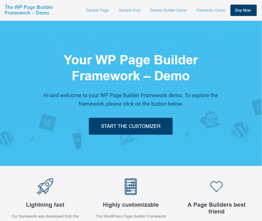 wp page builder framework preview