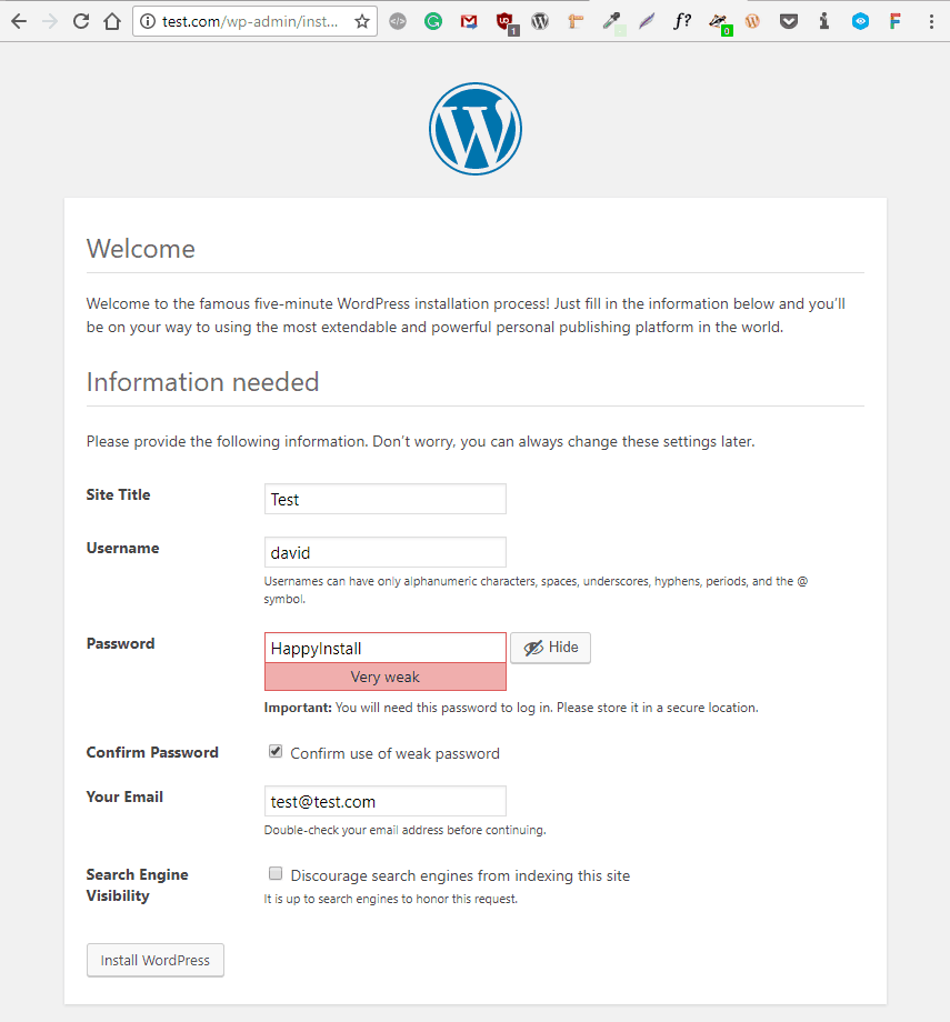 laracon wordpress site info
