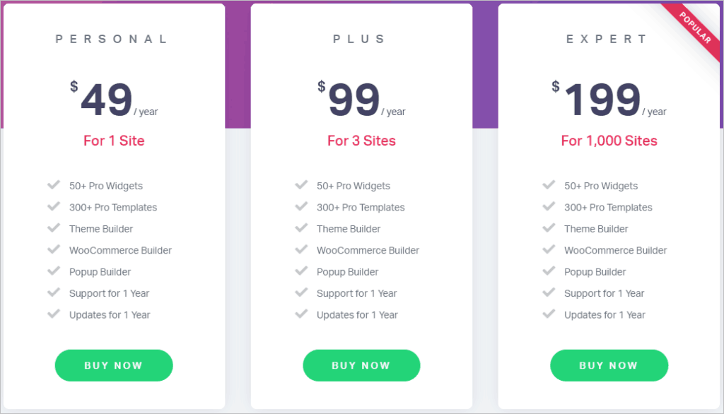 Elementor Pricing