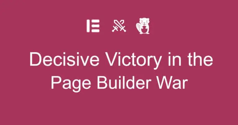 decisive victory in the page builder war