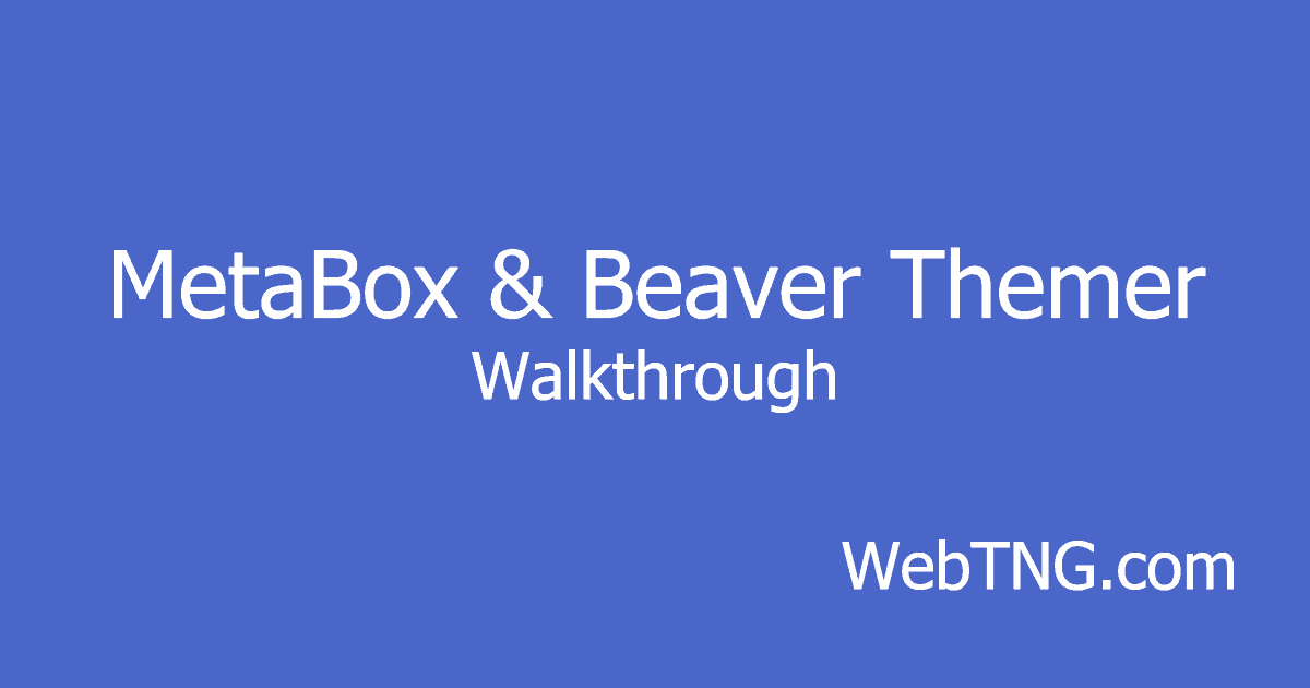 metabox and beaver themer