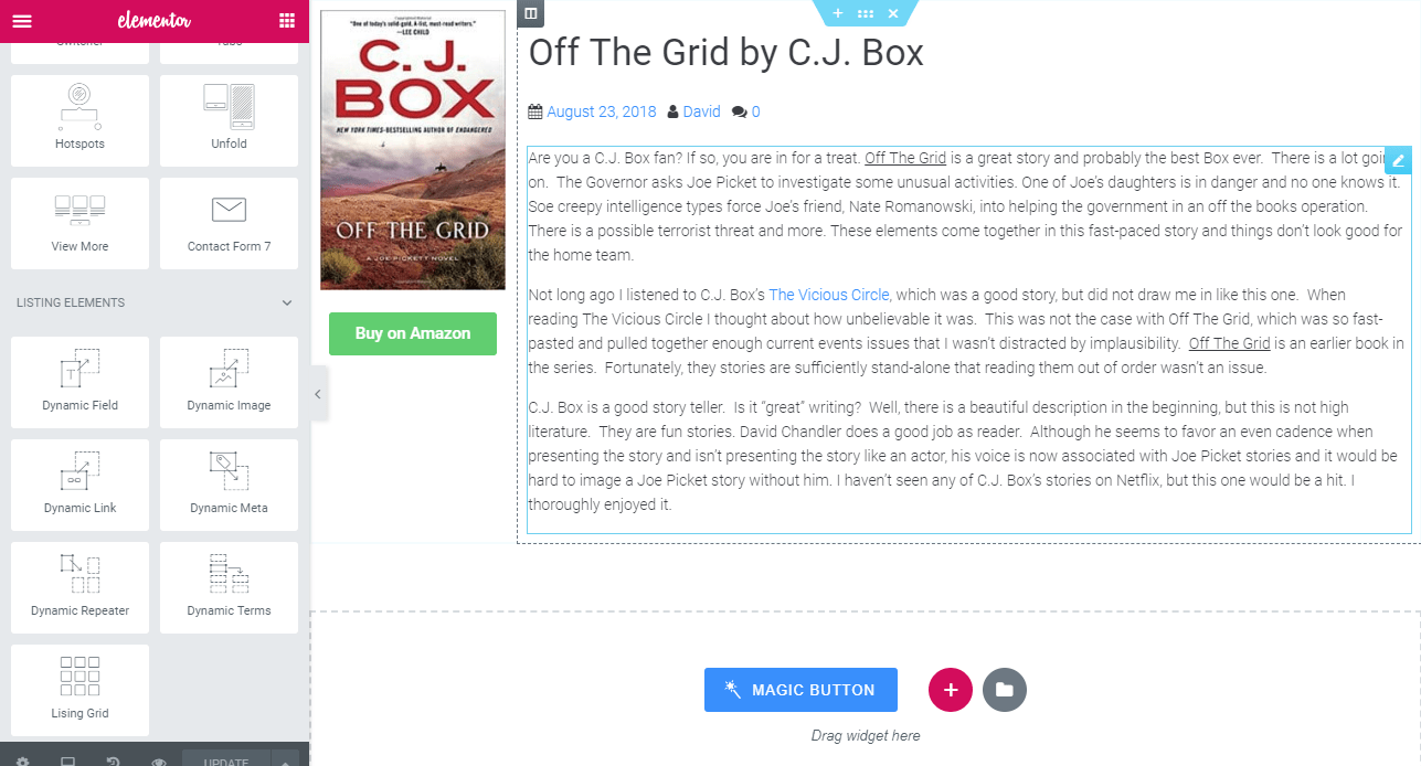 crocoblock single book template