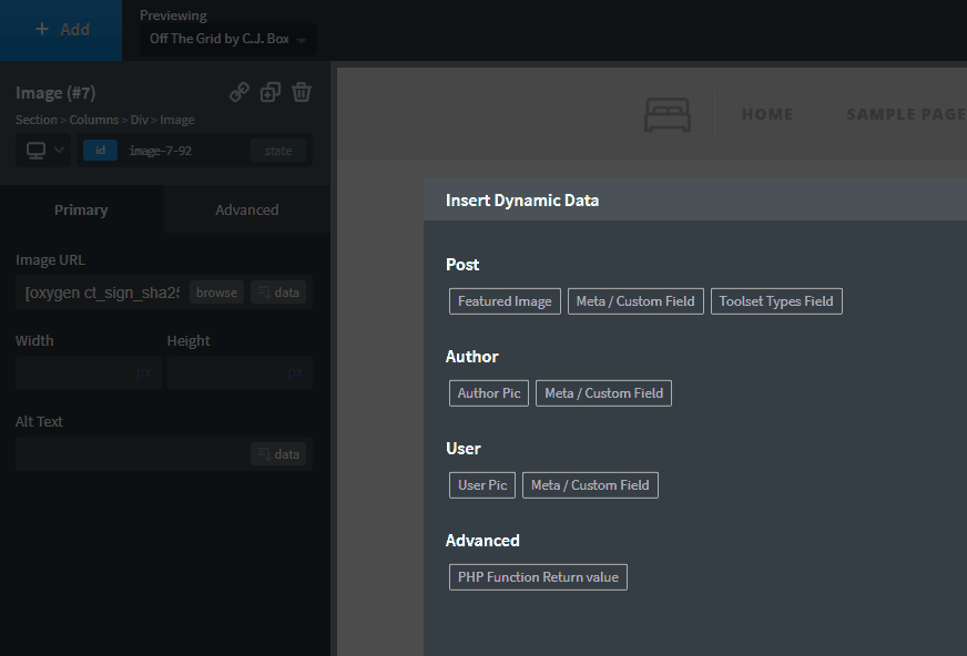 oxygen data button clicked