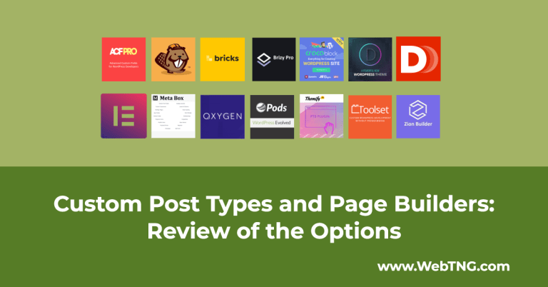 custom post types and page builders review of the options