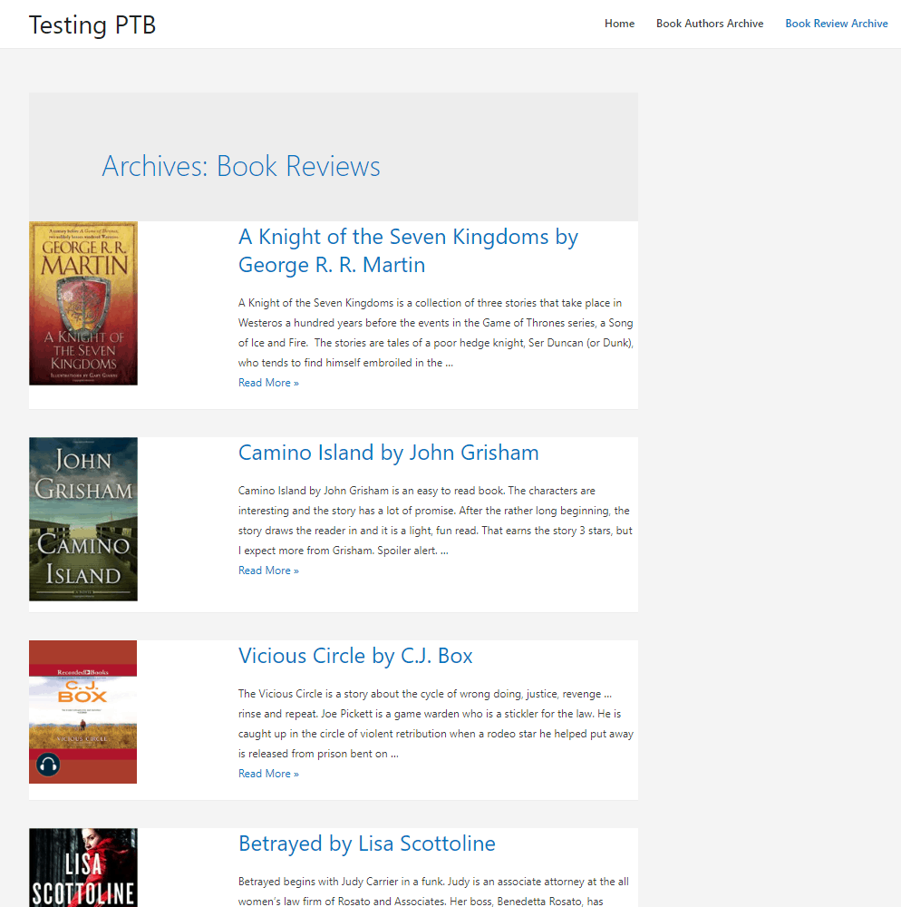 ptb archive view using astra