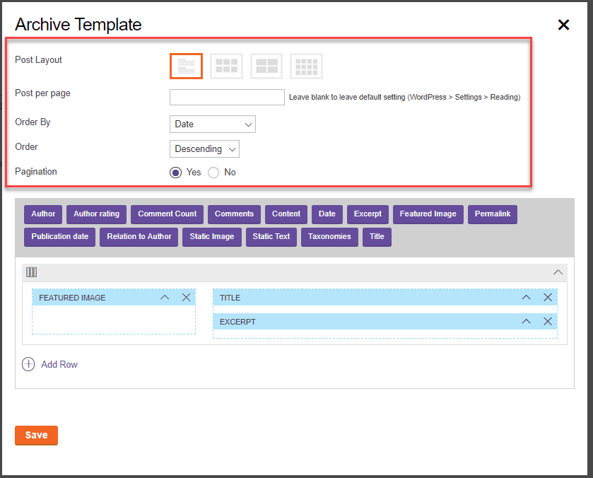 ptb creating the archive template