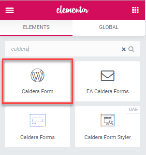 Default Caldera Forms Widget