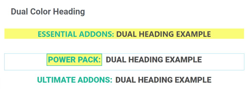 Power Pack Dual Color Heading Example