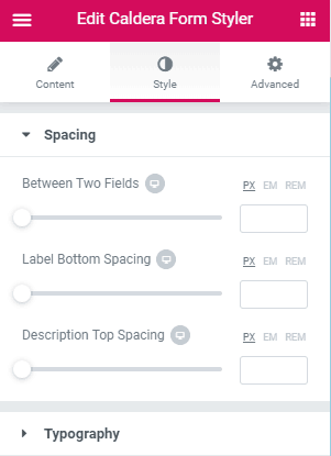 Ultimate Addons - Caldera Forms style tab