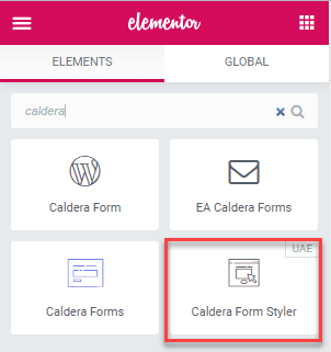 Ultimate Addons Caldera Forms Widget