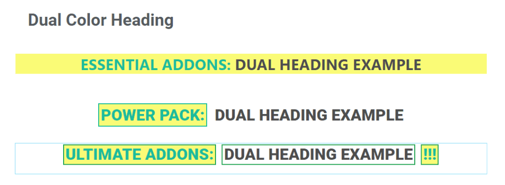 Ultimate Addons Dual Color Heading Example