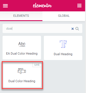 Ultimate Addons Dual Color Heading