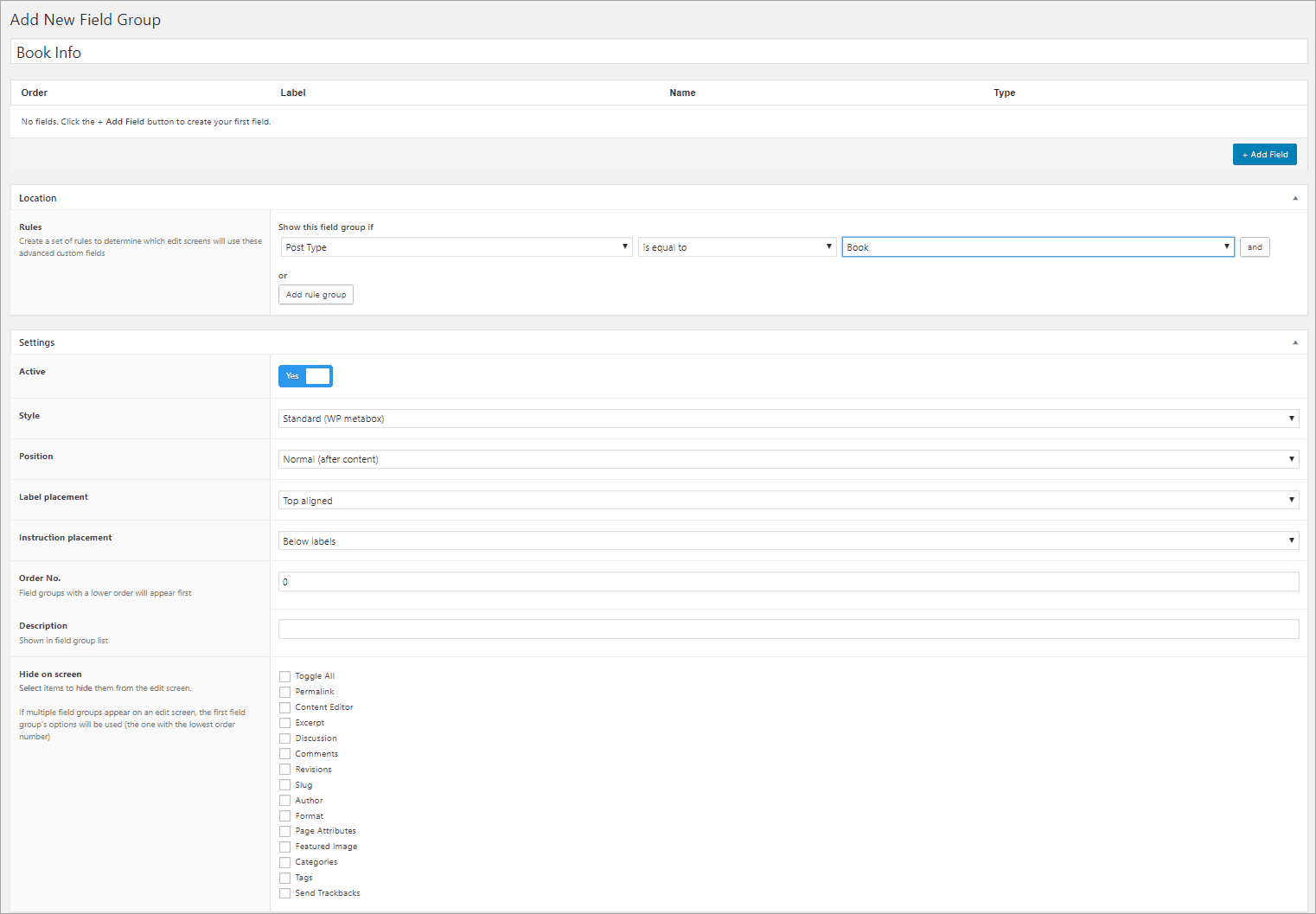 acf add new field group