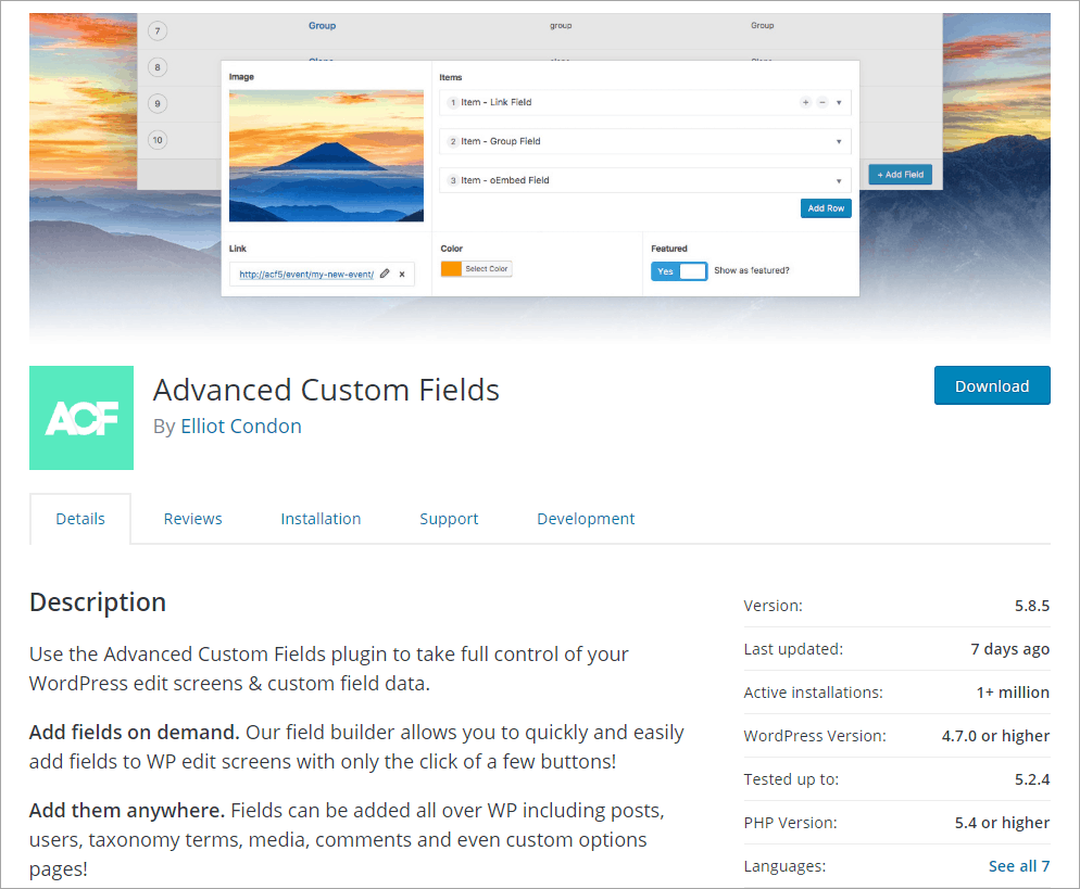 Advanced Custom Fields - free version on WordPress.org