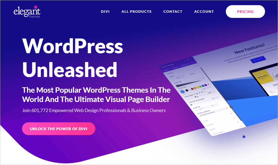 elegant themes home page