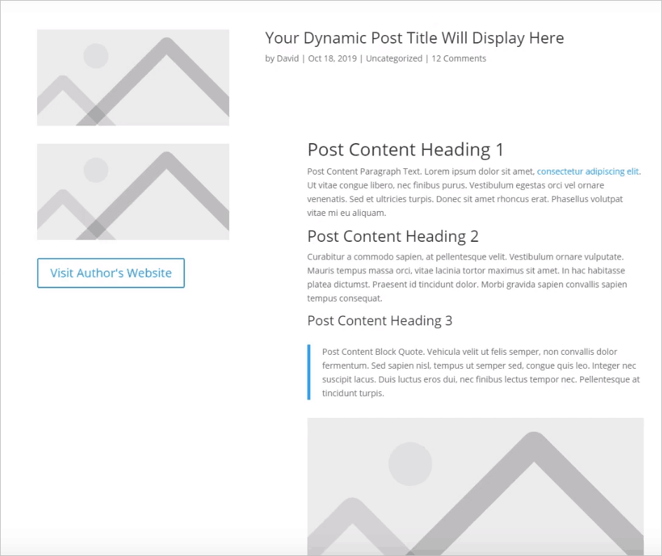 Divi single template in the editor