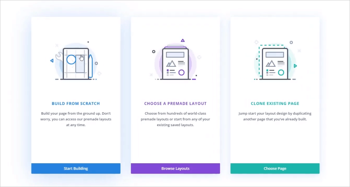 Divi - three options for creating a custom body.