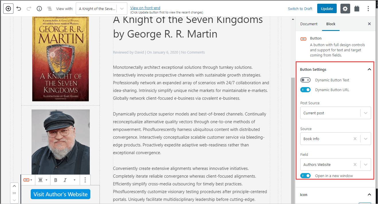 Button With Link To Authors Website