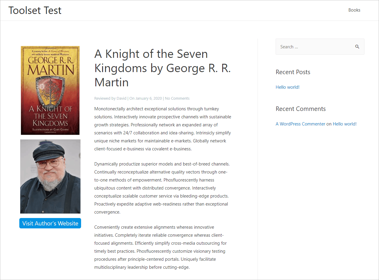 Finished Book Single On The Frontend