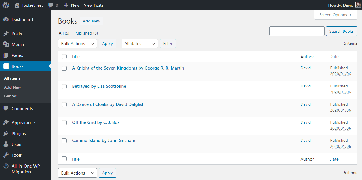 List Of Book Records.