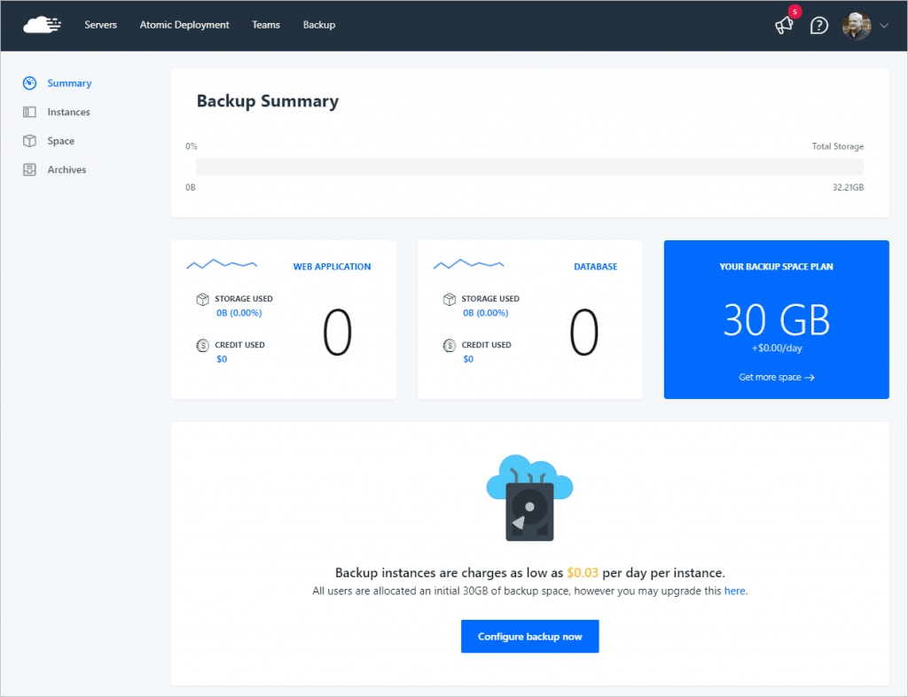 Runcloud Backup Option