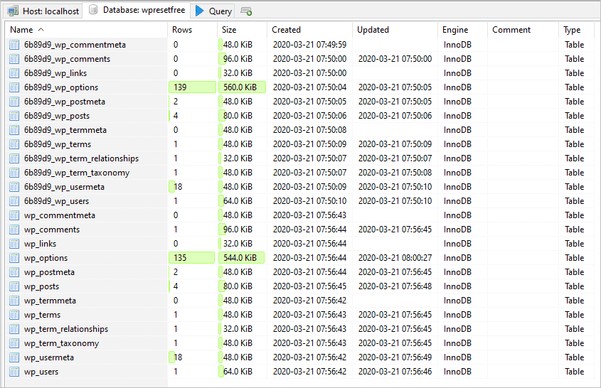 Snapshot In The Database