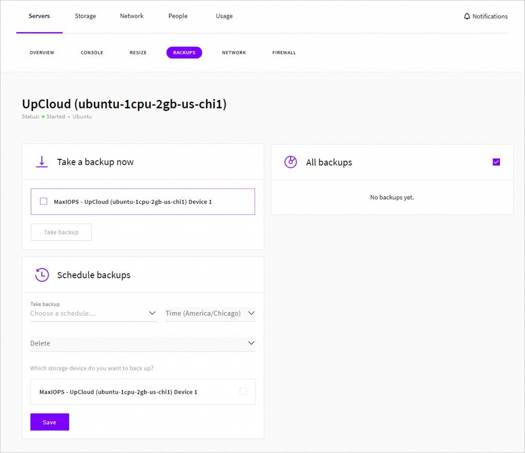 Upcloud Configure Backups