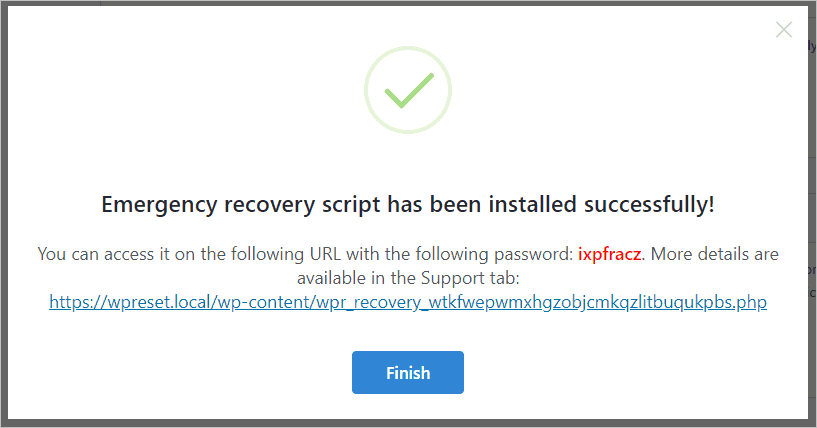 Wp Reset Onboarding Wizard Emergency Recovery Script Installed With Instructions