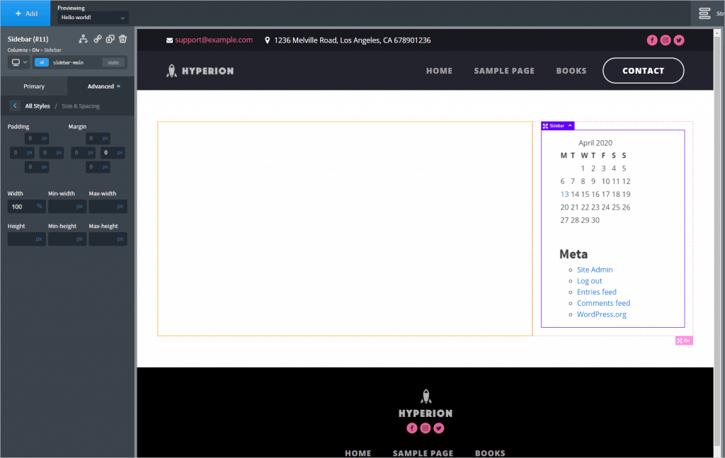Sidebar Width