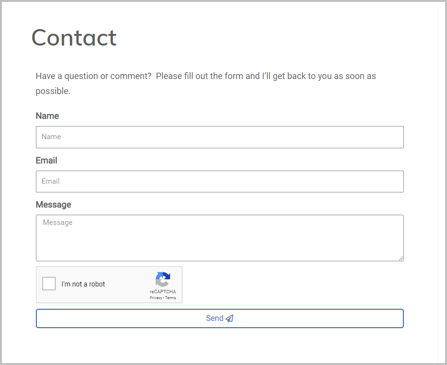 Contact Form Created With Elementor