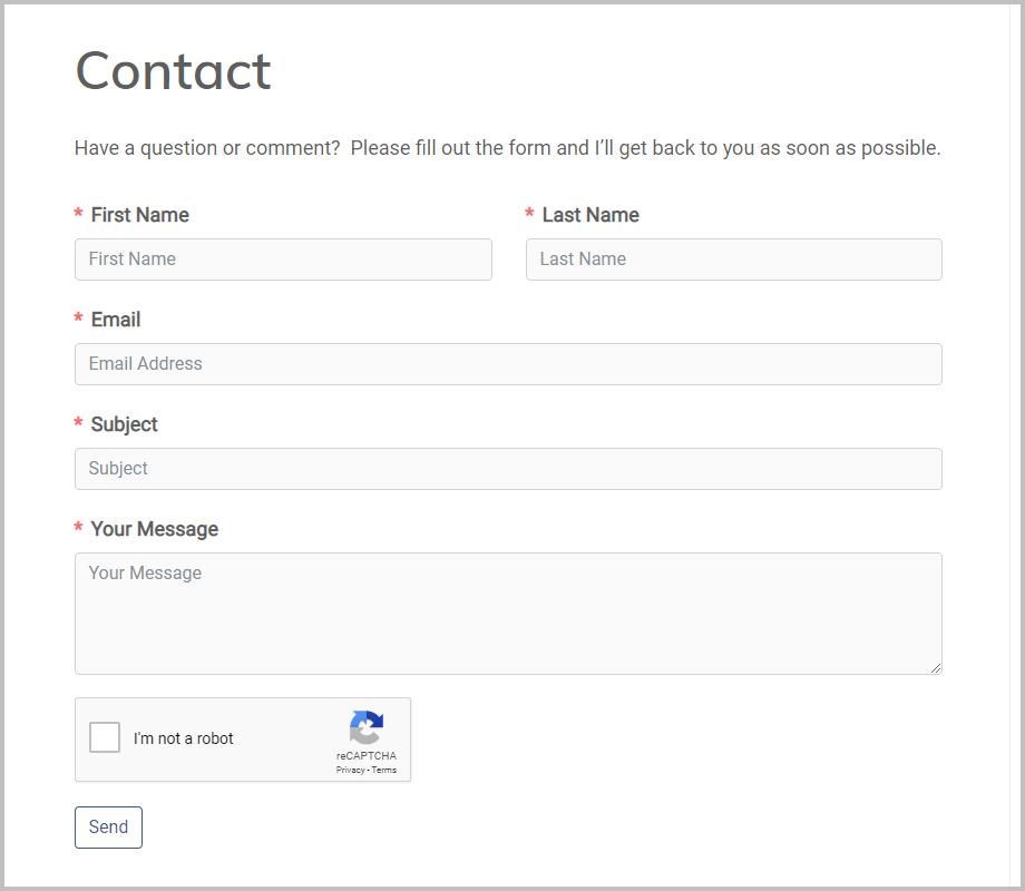 Contact Form Finished