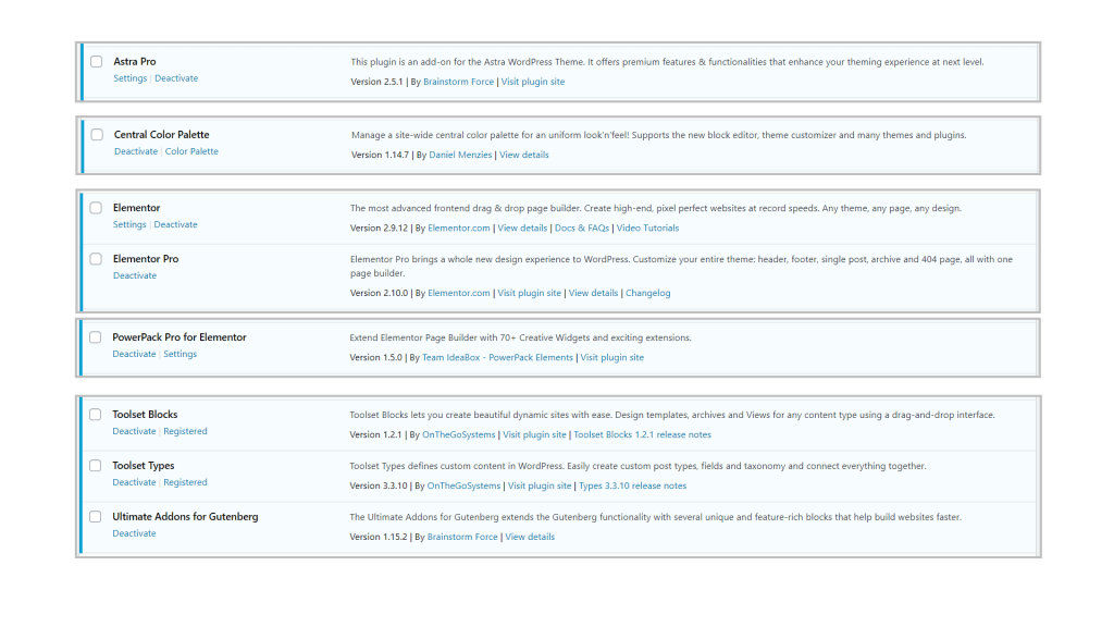 Installed Plugins