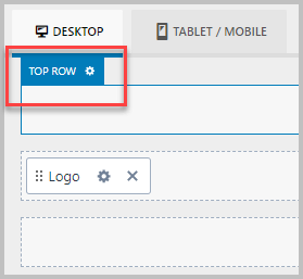 Kadence Header Row Settings