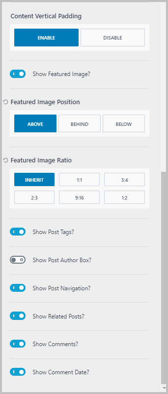 Other Single Post Settings