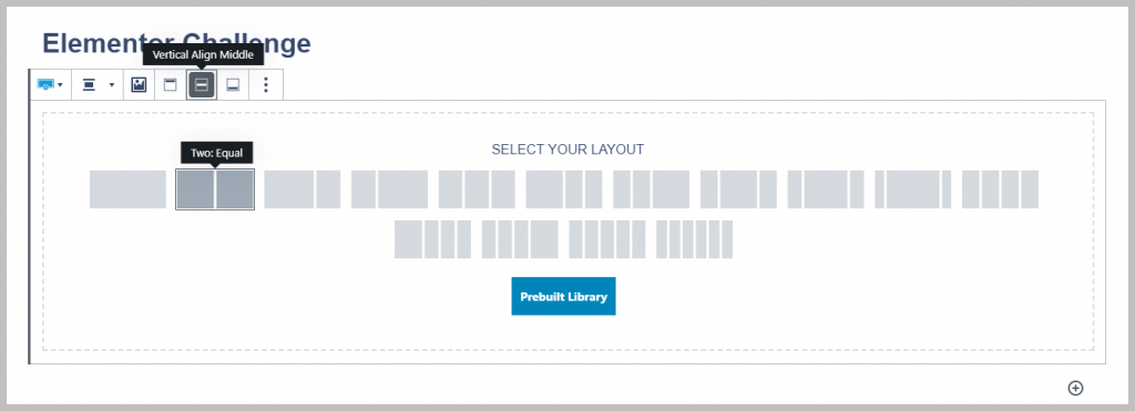 Challenge Step 1 - Add Row Layout Block