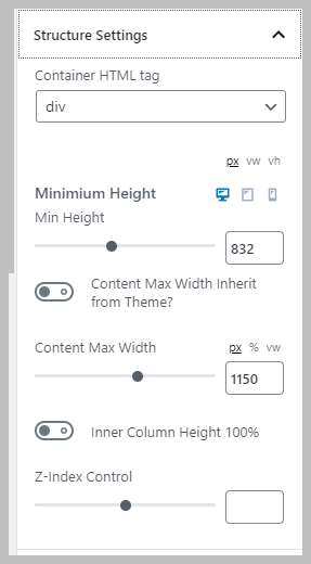 Challenge Structure Settings