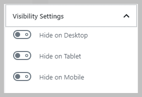 Column Visibility Settings