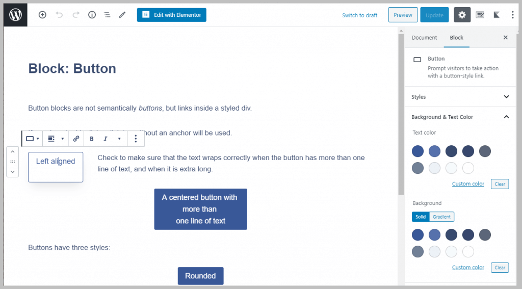 Kadence Color Settings In Gutenberg