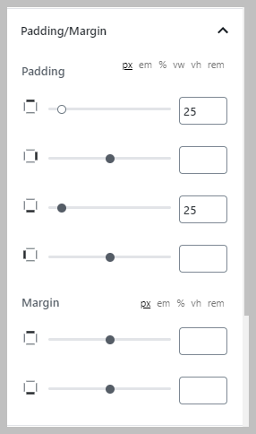 Padding And Margin Settings