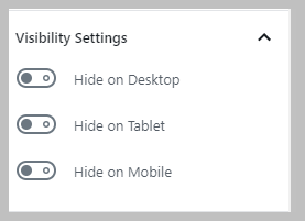 Row Visibility Settings