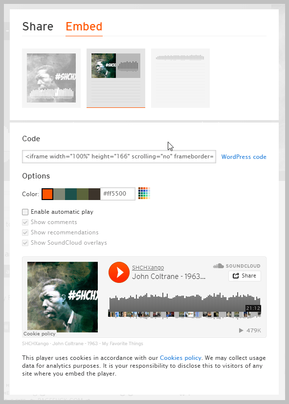 Soundcloud Compact Player Option
