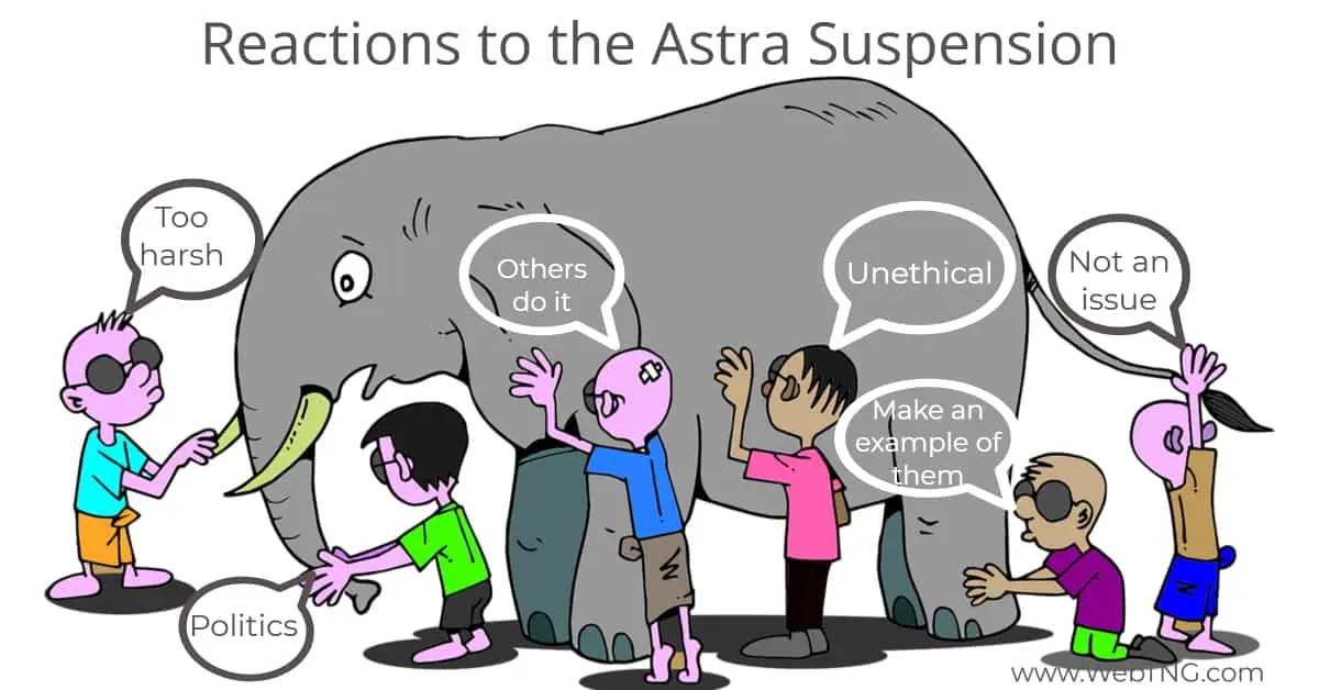 Reactions to the Astra Suspension
