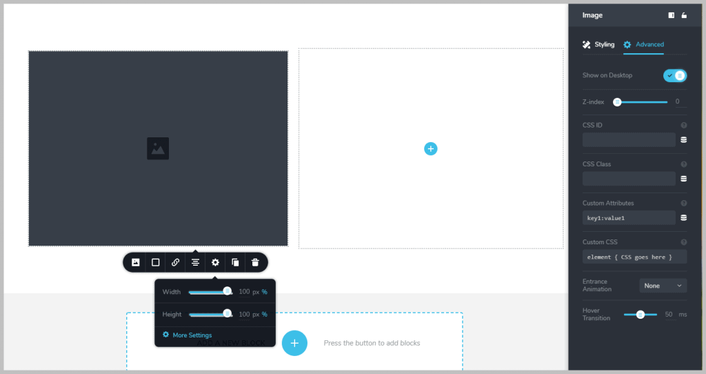 Image More Advanced Settings