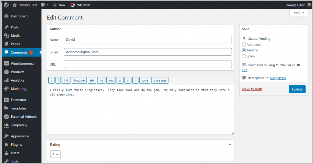 Review Admin Approval Ui