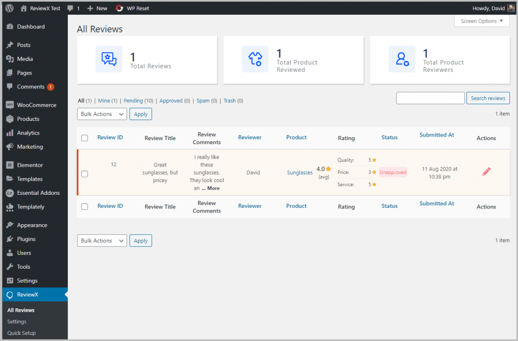 Reviewx Review List 1