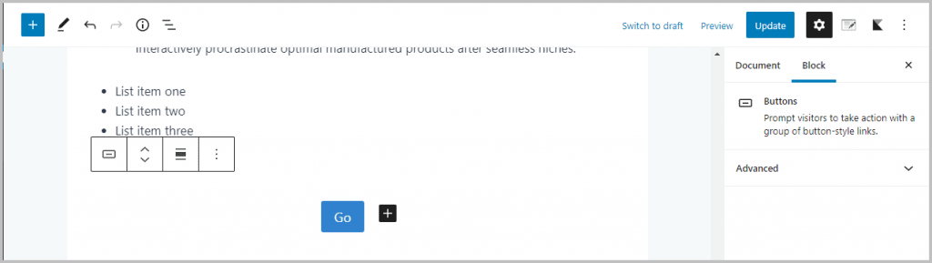 Core Button Block