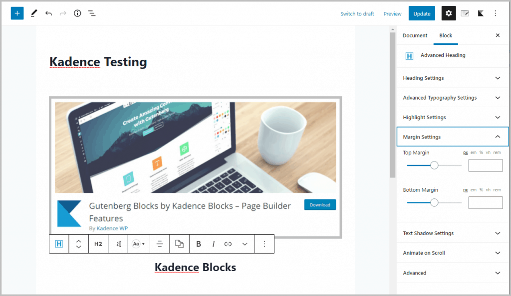 Kadence Advanced Heading Block